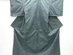 乱れ格子織り出し手織り紬着物